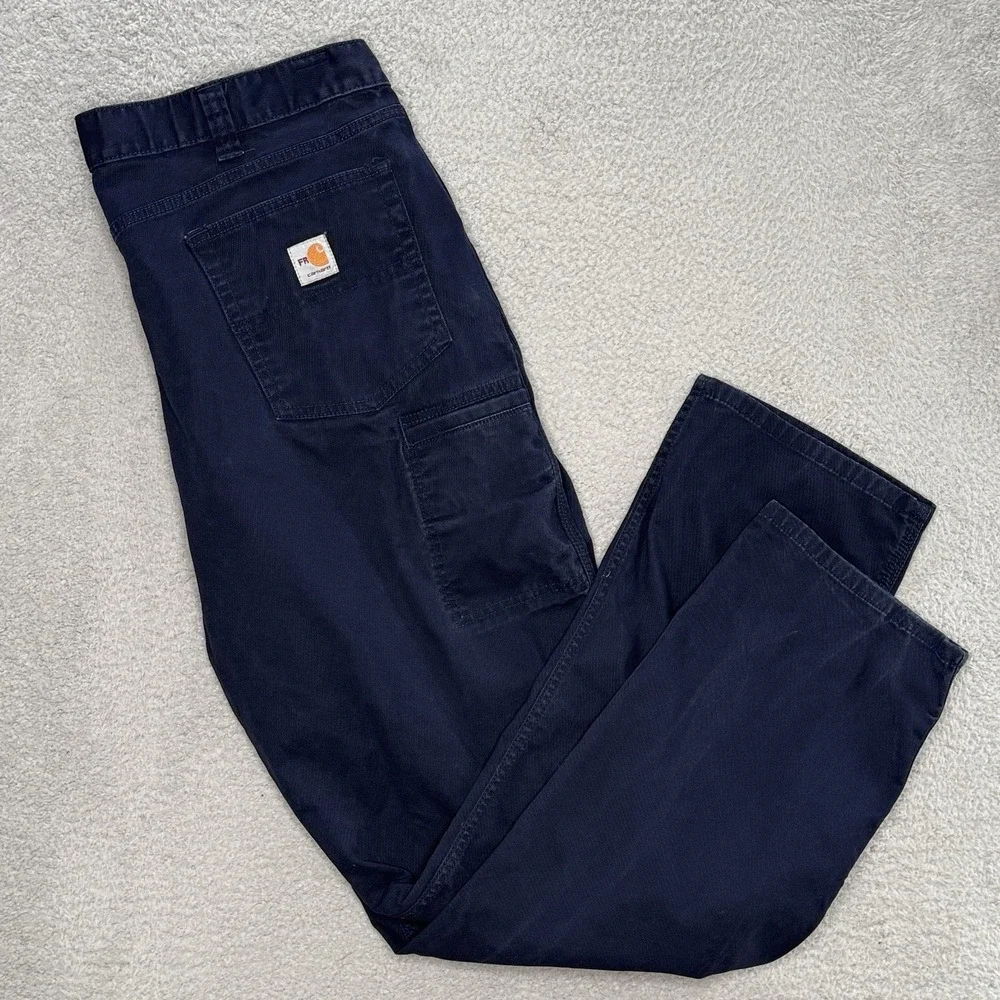 Carhartt FR‎ NFPA 2112 CAT2 Men's 42x34 Navy Flame Resistant Cargo Work Pants